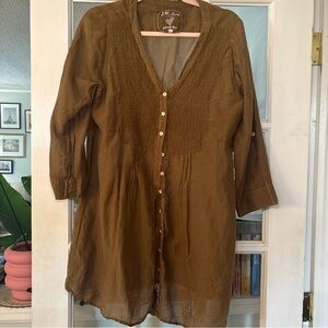 Johnny Was Brown Tunic Top